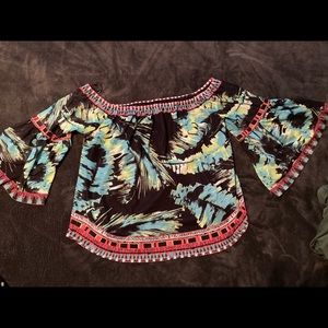 Tropical off shoulder top